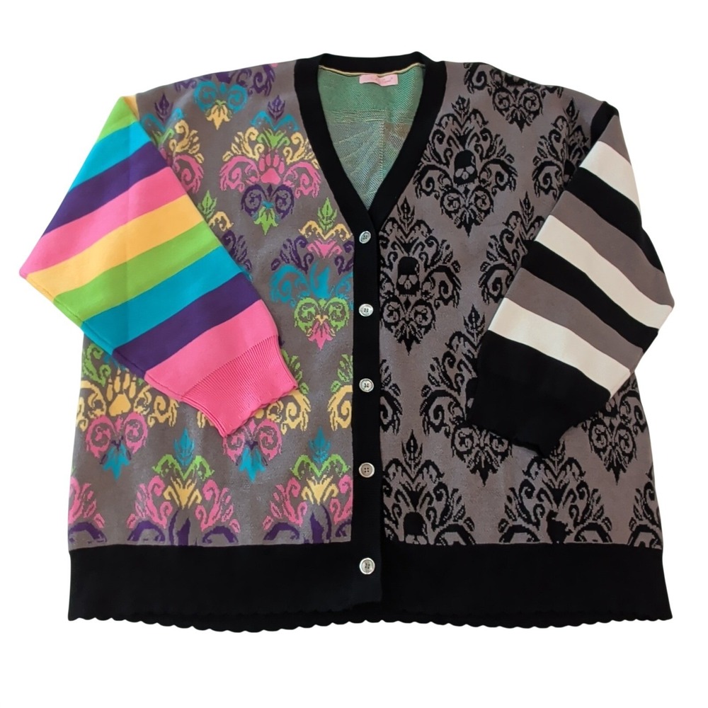 Koko Kuma Vibrant Multicolor Cardigan Sweater Wednesday & Enid Friends Oversized